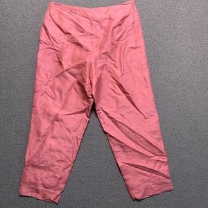 Vintage Clio Women's Silk Capri Pants Size 4 Pink Cropped Zip Softgirl